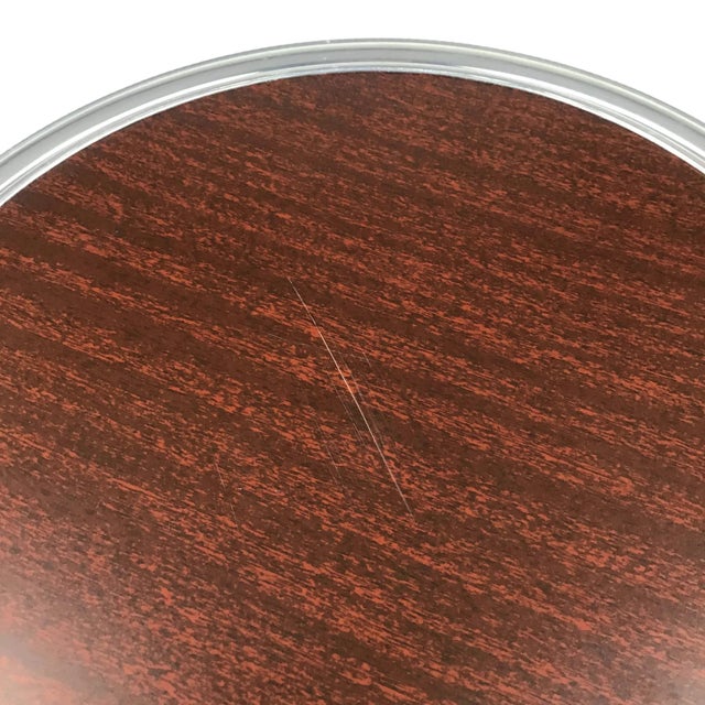 Wood 1950s Mid-Century Modern Faux Wood and Aluminum Serving Tray For Sale - Image 7 of 9