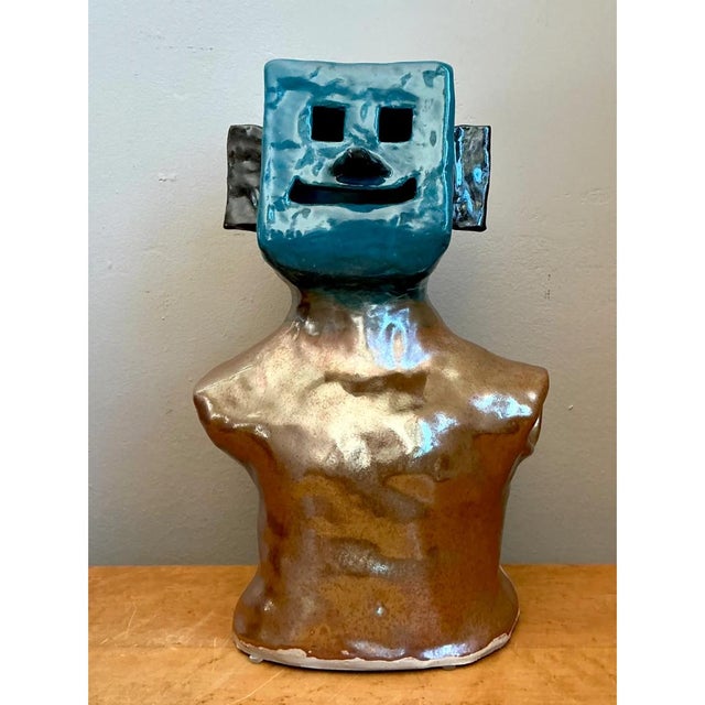 Late 20th Century Vintage Abstract Ceramic Bust Sculpture For Sale - Image 5 of 12