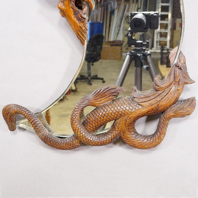 Victorian Mirror With Carved Dragon Attr. To Gabriel Viardot Ca. 1880 For Sale - Image 6 of 8