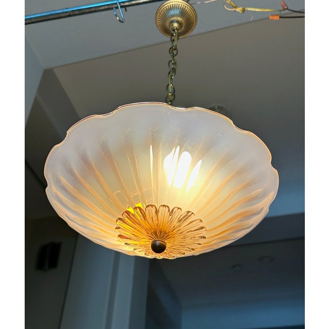 Murano Glass Round Pink Opalescence Glass Chandelier or Pendant For Sale - Image 11 of 18