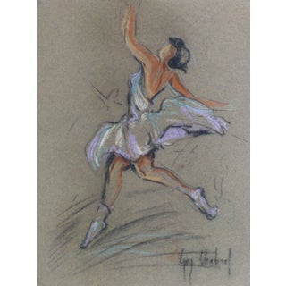 Guy Chabrol, Vintage Charcoal & Pastel Drawing - Ballet Dancer For Sale