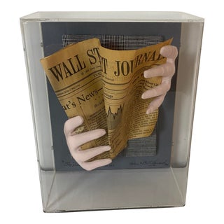 Vintage Sculptured Hands “The Business Person” - Signed by Artists - in Shadow Box For Sale