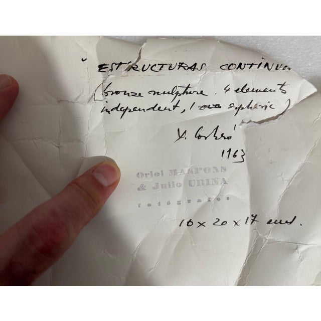 Xavier Corberó i Olivella, Spanish Catalan Xavier Corbero Bronze Steel Architectural Abstract Sculpture, 1963 For Sale In Miami - Image 6 of 14