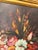 Still Life Floral Acrylic on Canvas Painting Antiqued Wood Frame Signed For Sale - Image 4 of 11
