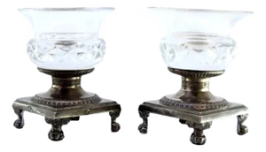 Salt and Pepper Shakers in Cut Glass, Set of 2
