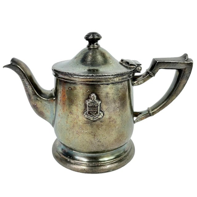 1920s Stevens Hotel Silver Soldered Tea Pot For Sale - Image 10 of 10