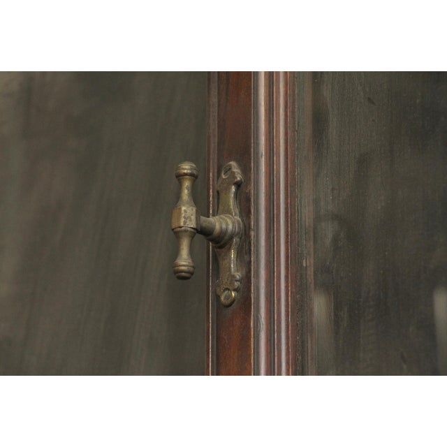 Grand English Walnut Curved Display Showcase For Sale - Image 4 of 5