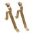 Pair of Vintage Brass Floral Curtain Rod Brackets For Sale