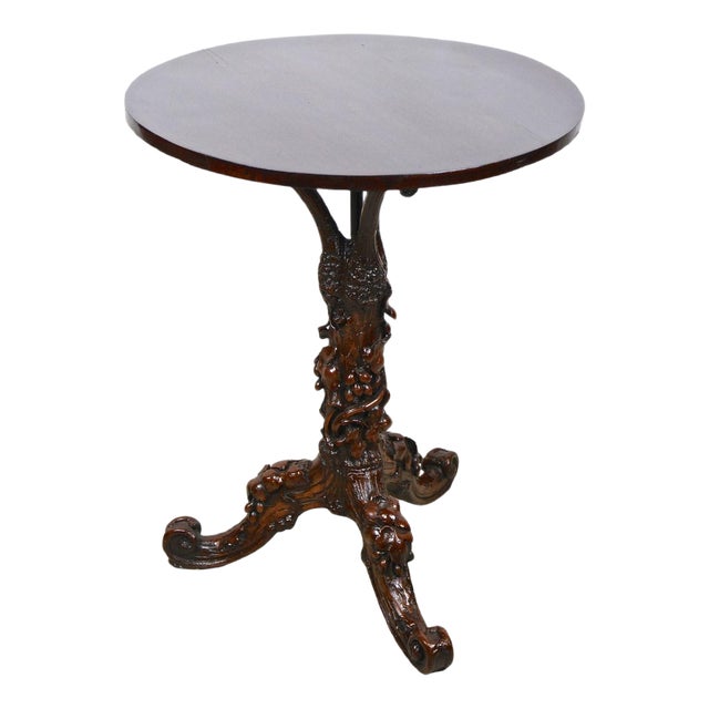 Black Forest Side Table with Hand-Carved Vine Theme, Austria, 1880s For Sale