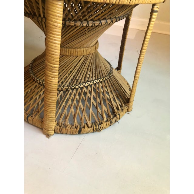 Wood 1970s Vintage Mid-Century Woven Rattan Peacock Chair For Sale - Image 7 of 11