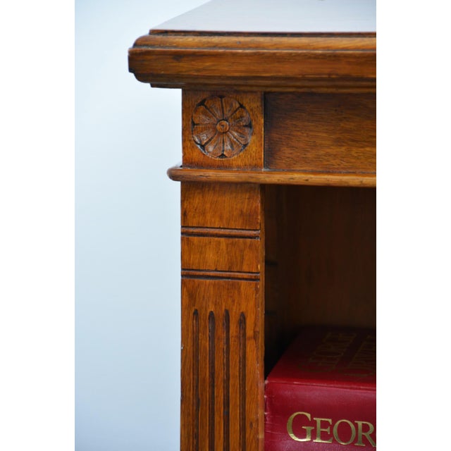 Low English Late Victorian Oak Open Bookcase, 1890 For Sale - Image 17 of 18