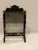 Elegant large table top horn , lacquered wood and aged mirror rectangular dressing mirror. Horn has the coloration of...