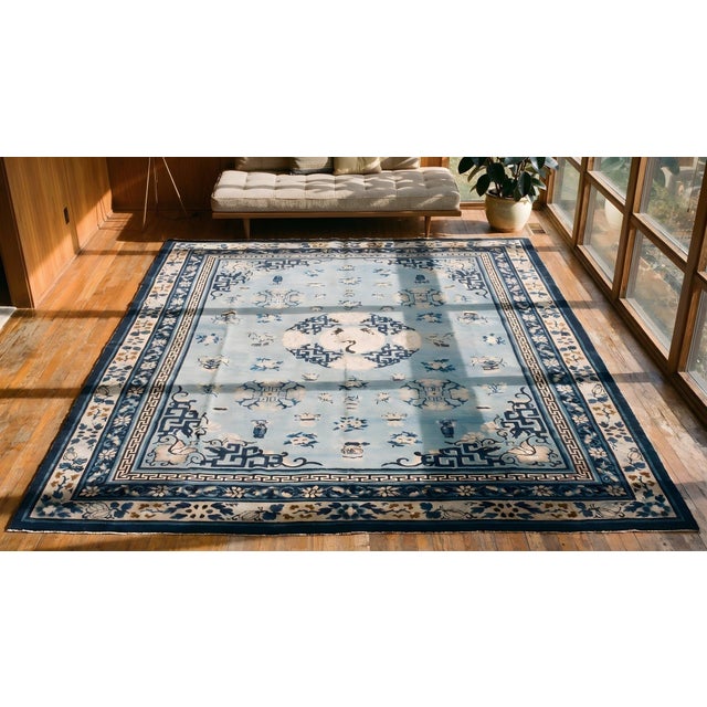 Antique Chinese Peking Rug 9' 0" x 11' 6" For Sale - Image 9 of 10
