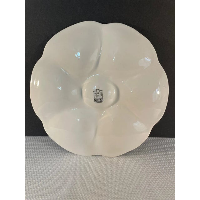 White Mid 20th Century French Gien White Oyster Plate For Sale - Image 8 of 11
