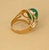 6 Carat Elongated Oval Emerald Cabochon 14 Karat Rose Gold Cocktail Ring Vintage For Sale - Image 4 of 18