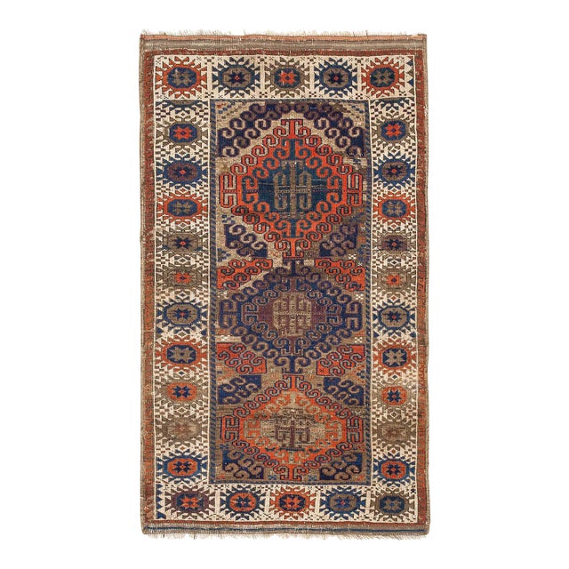 Antique Caucasian Decorative Rug For Sale