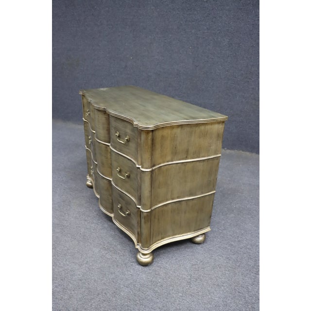 Ethan Allen Serpentine Three-Drawer Chest in Metallic Finish For Sale - Image 10 of 13