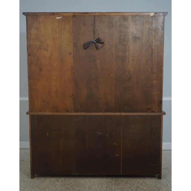 Stickley Mission Oak Leaded Glass China Cabinet For Sale - Image 15 of 18