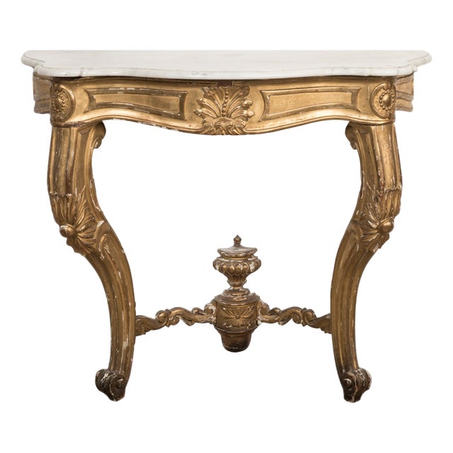 Antique French Louis XV Giltwood Console or Side Table, 19th Century For Sale