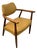 60's Mid-Century Modern Walnut and Vinyl Armchair For Sale