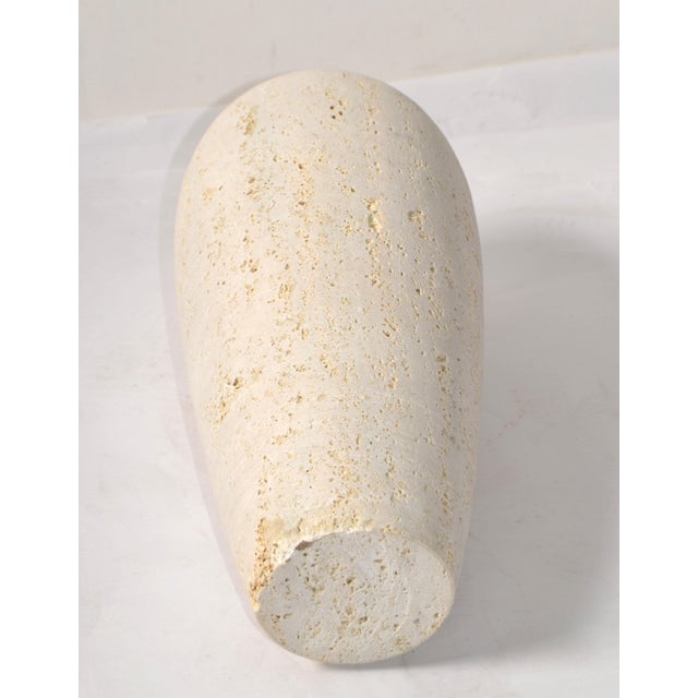 1970s Fratelli Manelli Style Venetia Classic Travertine Stone Cone Vase Raymor Italy For Sale - Image 10 of 12