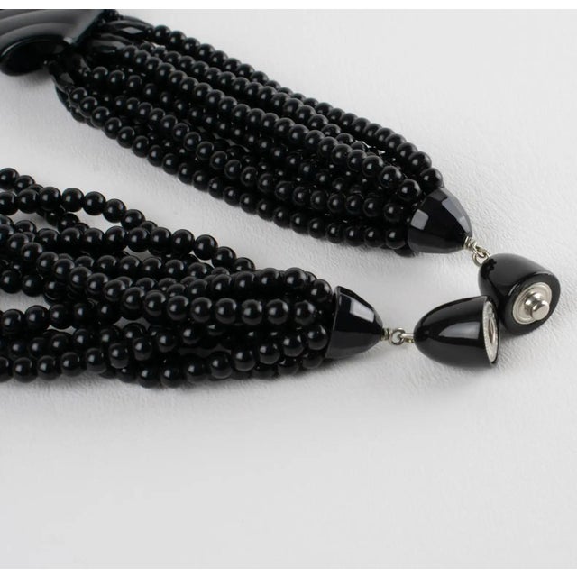 Black Angela Caputi Licorice Resin Multi-Strand Necklace For Sale - Image 8 of 10