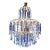 1960's Hollywood Regency Sapphire Blue & Clear Cut Austrian Crystal Gold Waterfall Tiered Chandelier Attrib. Palwa For Sale
