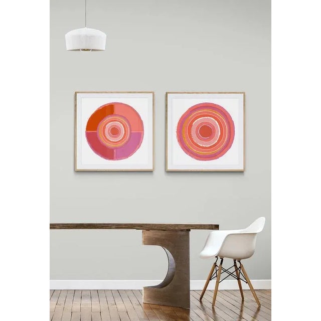 "Circles in Red" Contemporary Geometric Fine Art Print by Melinda Cox 20" X 20" For Sale - Image 4 of 5
