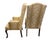 2000 - 2009 Petite Vintage Queen Anne High-Back Wingback Chairs for Small Spaces in Butter Yellow Floral Stripe – A Pair For Sale - Image 5 of 6