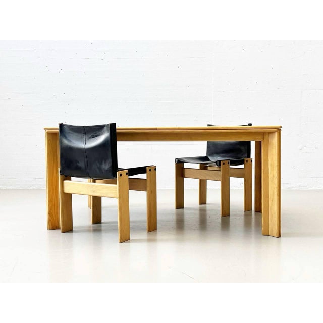 Monk Chairs and Table by Afra and Tobia Scarpa for Molteni, 1973, Set of 6 For Sale - Image 6 of 18