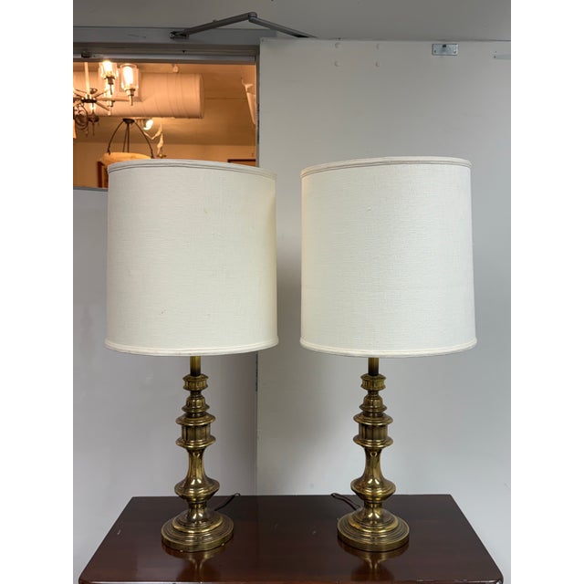 Vintage Brass Table Lamps, Pair For Sale - Image 4 of 12