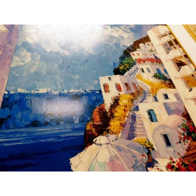 "View to Santorini" By Barbara McCann. Created in the early 2000s. This is an Original Limited Edition Embellished...