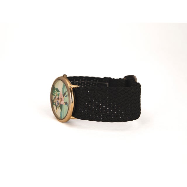 Metal Vintage Swiss Watch with Marienbad Roller Skating Motif from Breil, 1950s For Sale - Image 7 of 18