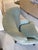 Wing Back Style Chair in an Aqua Color Fabric, 21st Century For Sale - Image 4 of 6
