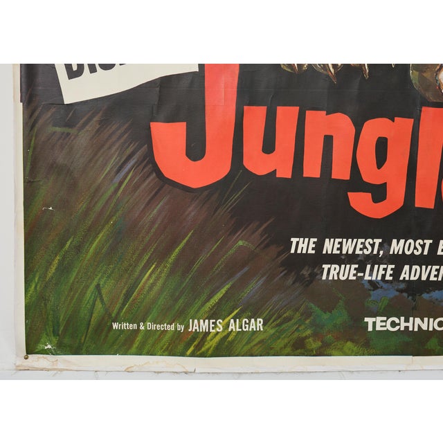 Textile Jungle Cat Disney Movie Poster on Linen 7ft 1960 For Sale - Image 7 of 16