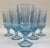 English Paris Blue Vintage Water Stemmed Goblets - Set of 5 For Sale - Image 3 of 8