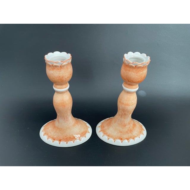 Ceramic Vintage Italian Faience Jardiniere & Candlesticks Centerpiece Set For Sale - Image 7 of 18