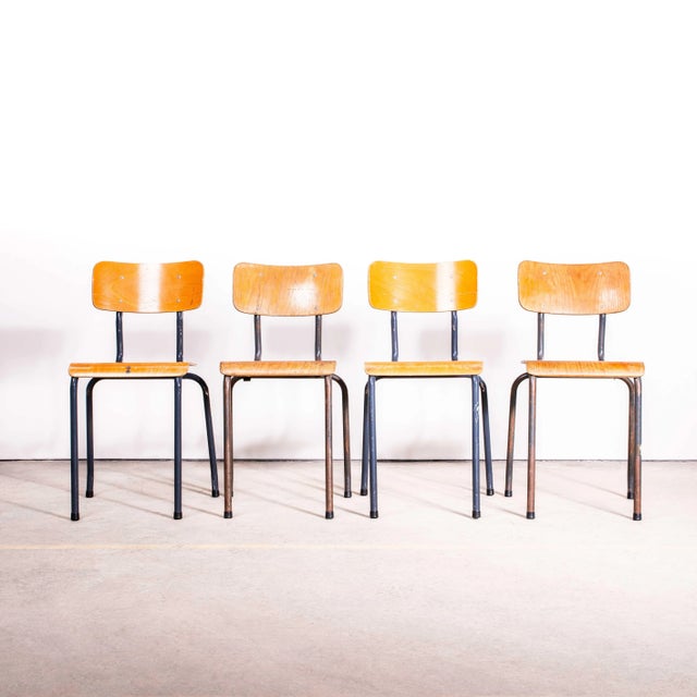 Brown Elbe Steel Grey Stacking Dining Chair, 1950s For Sale - Image 8 of 12