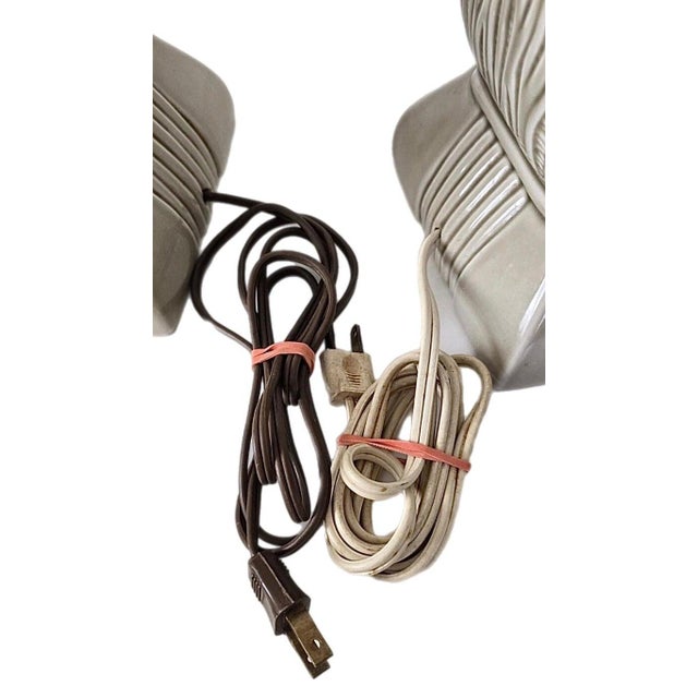 Ceramic 40s Pair Phil-Mar Style Art Deco Mid Century Modern Abstract Ceramic Table Lamps For Sale - Image 7 of 12