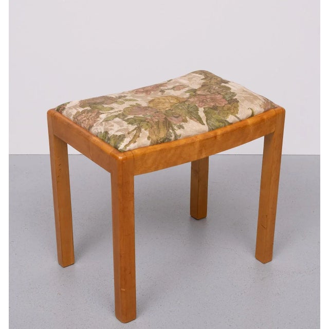 Beech Wood Foot Stool, Dutch, 1950s For Sale - Image 9 of 9