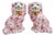 Pink Floral Petite Staffordshire Style Spaniel Dog Figurines - A Pair For Sale