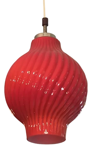 Vintage Red Laminated Glass Lamp, 1960s