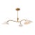 Sculptural Three-Light Brass Chandelier With White Domed Shades For Sale