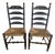 Pair Hitchcock Ladderback Chairs With Rush Seats For Sale