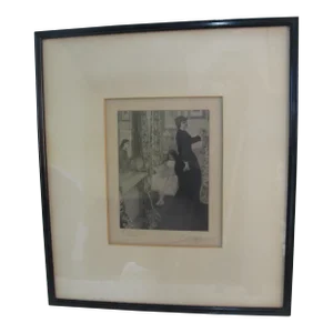 Henry Wolf Antique Engraving Music Room After James Abbott Whistler Painting