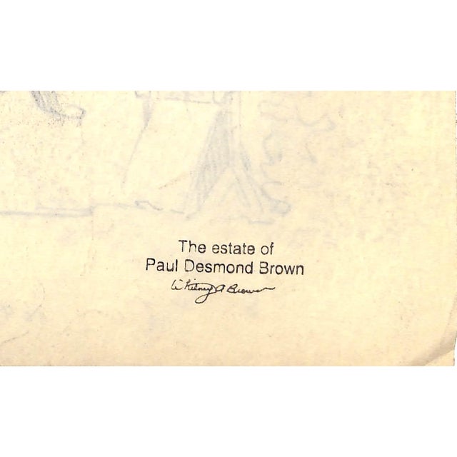 Art Sz: 11"H x 8 3/8"W 1944 Provenance stamp on verso: The Estate of Paul Desmond Brown *Book sold separately*