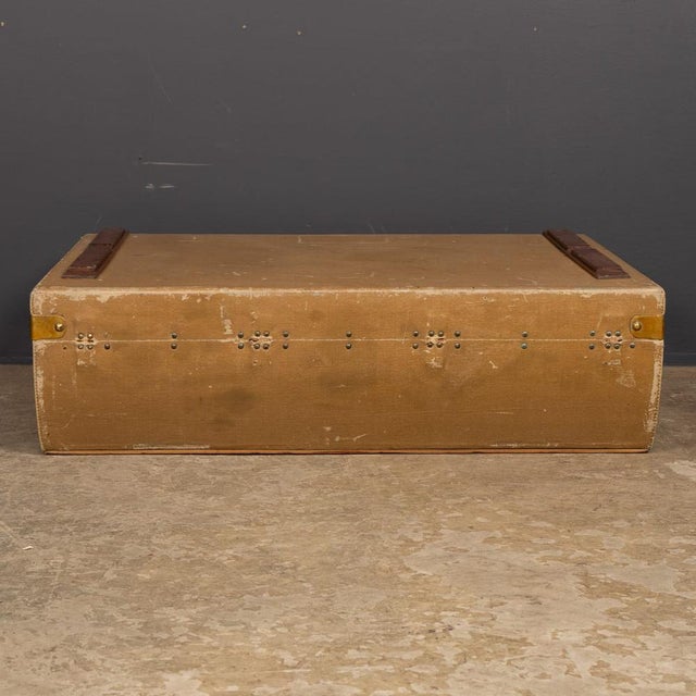 Vintage Car Trunk in Grey Vuittonite Canvas from Louis Vuitton, Paris, France, 1930s For Sale - Image 6 of 18