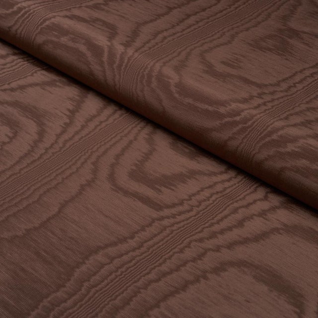 Schumacher Sample - Schumacher Washington Moiré Fabric In Brown For Sale - Image 4 of 5