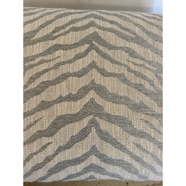 Newly Upholstered Benches in Neutral Animal Print -Pair For Sale - Image 10 of 11