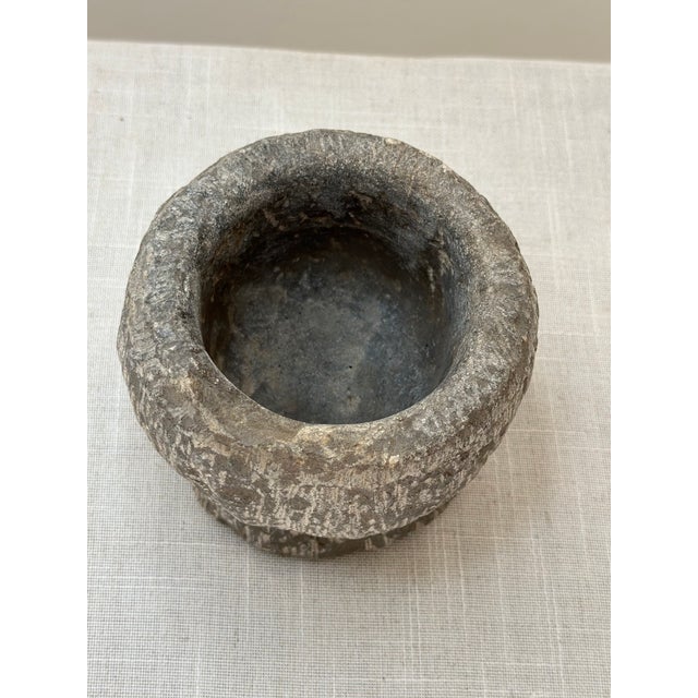 Vintage Limestone Mortar Bowl For Sale - Image 4 of 4